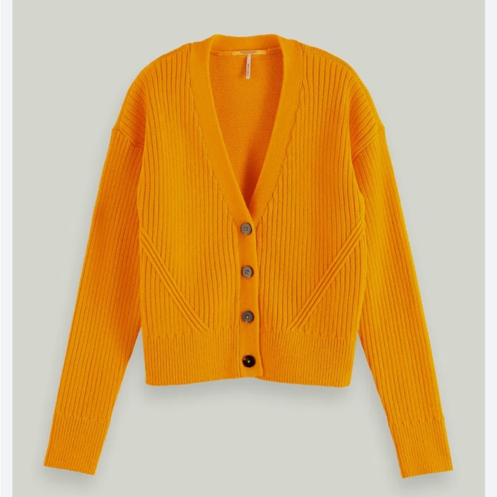Scotch and Soda Ribbed Organic Cotton-Blend Cardigan